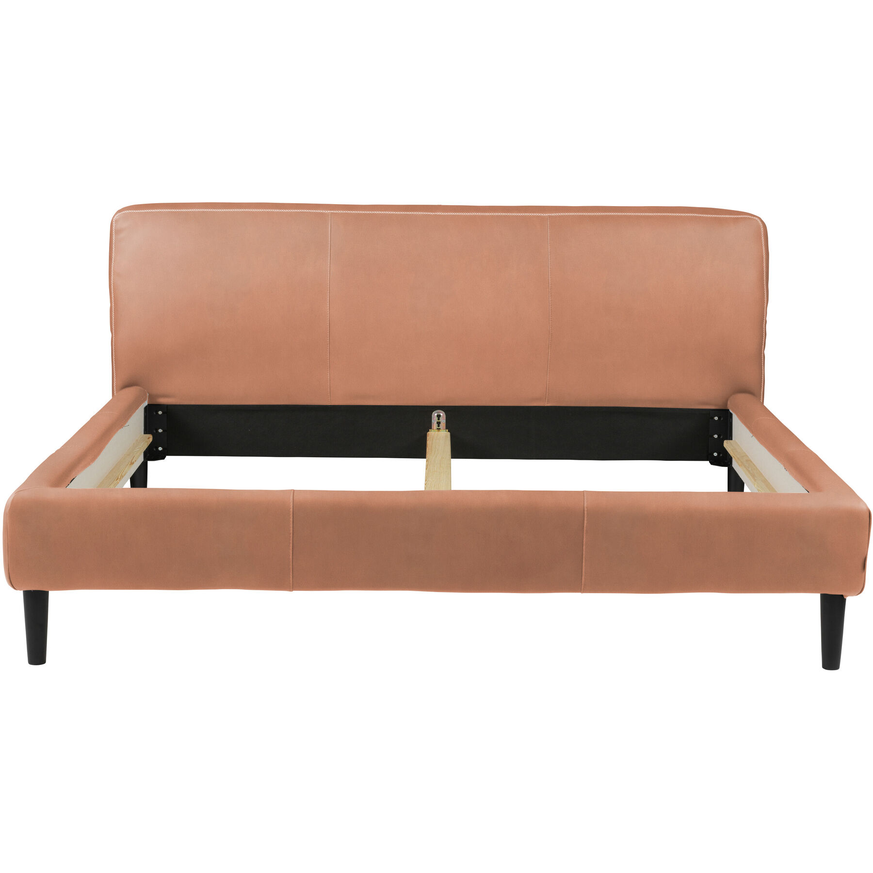 Bett Bly cognac Leder 140 x 200 cm