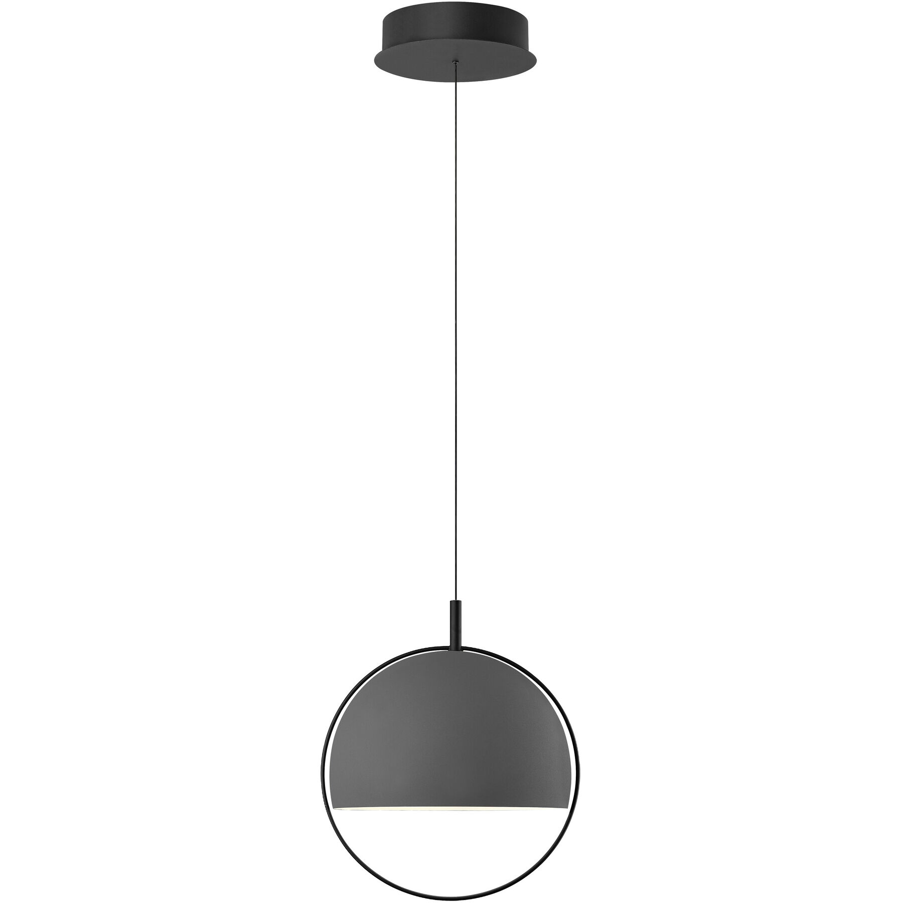 Pendellampe Hoop schwarz Aluminium/Eisen 1600 lm Dimmbar B 30 cm - LED - Lichtfarbe: Warmweiss- LED Energiesparlampe