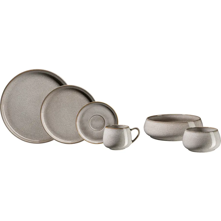 Geschirr-Set Taya smoky braun Steinzeug 24 Stk