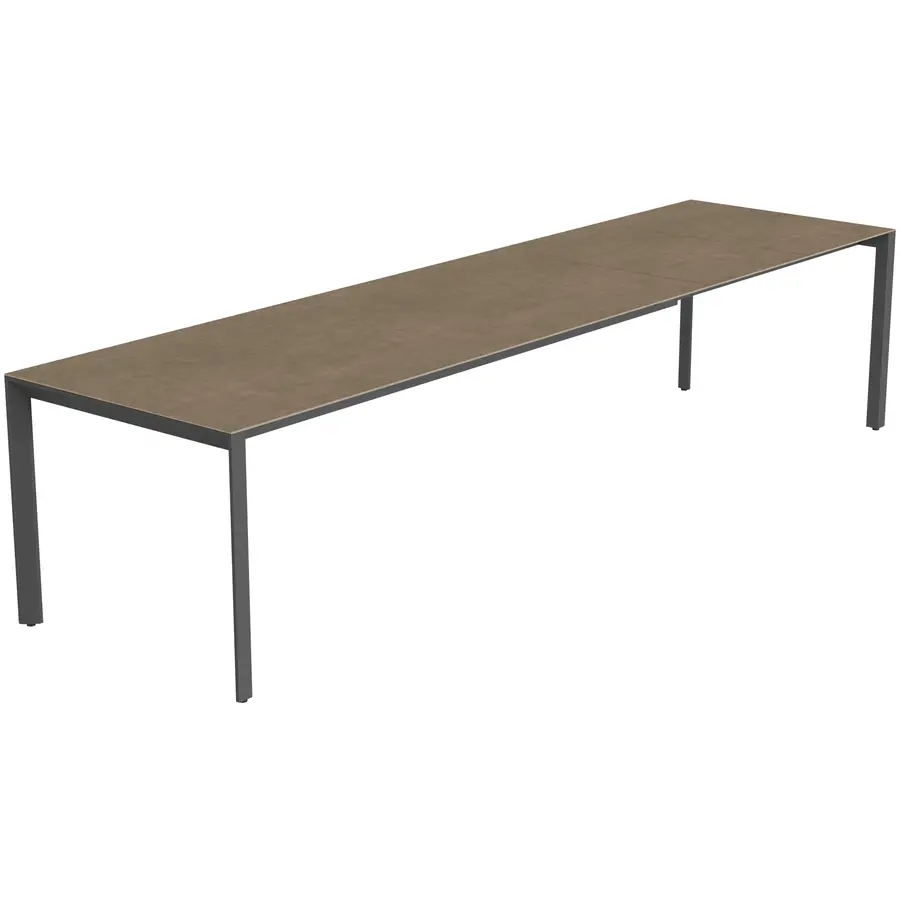 Gartentisch ausziehbar Tropea Schwarz matt / Terra Keramik/Stahl pulverbeschichtet B 220 T 90 cm