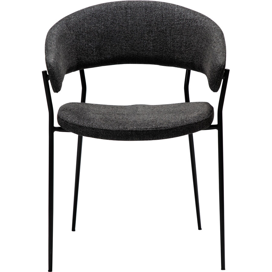 Armlehnstuhl 2er-Set Reboot Schwarz Polyester 57.5 cm