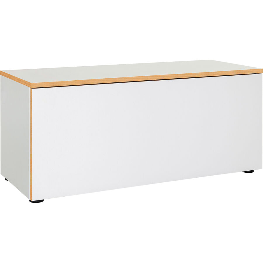 Panca per scarpe India Bianco Legno 100 cm 46 cm - Materiale: Materiale a base di legno e bordi rivestiti in resina melamminica, vero legno di quercia