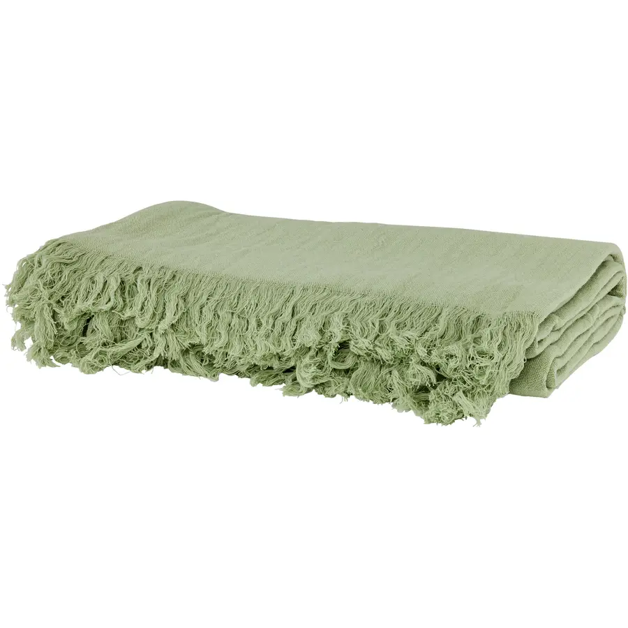 Wohndecke Leni Salbei 100 Prozent Baumwolle 150 x 200 cm