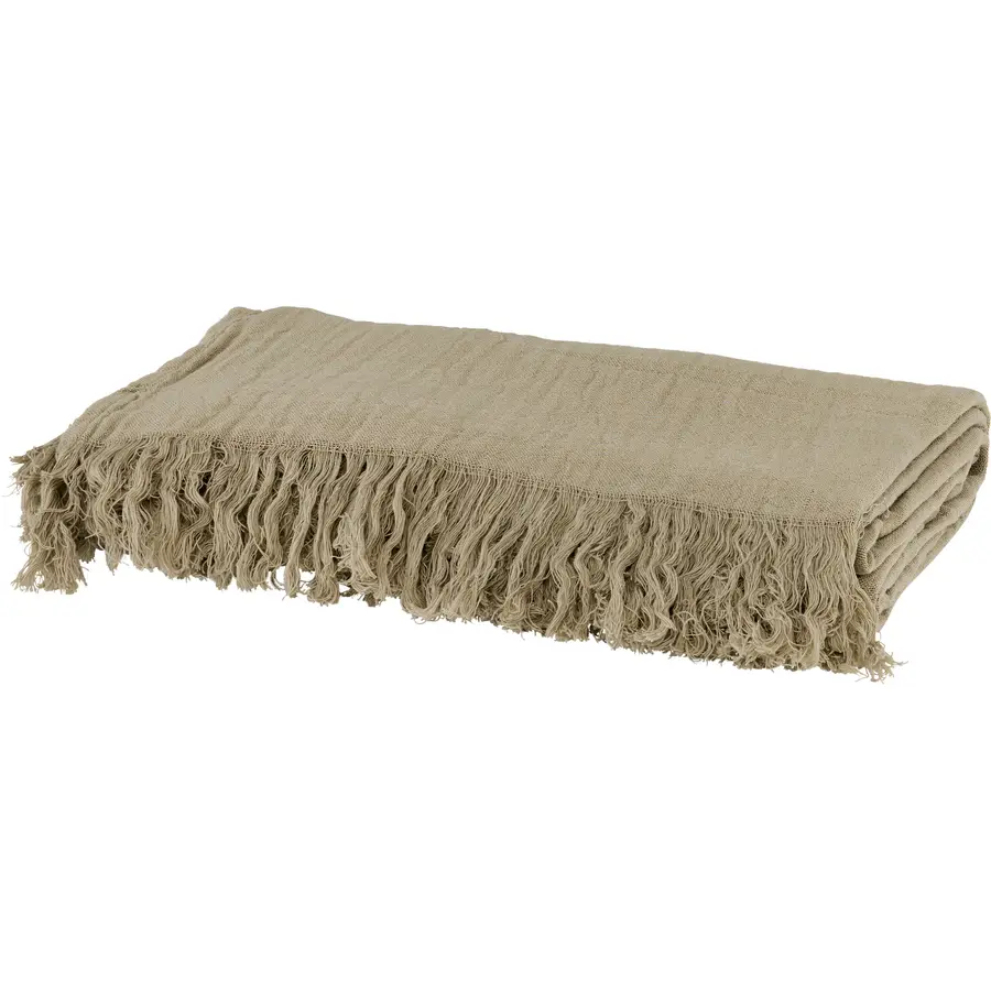 Wohndecke Leni Taupe 100 Prozent Baumwolle 150 x 200 cm