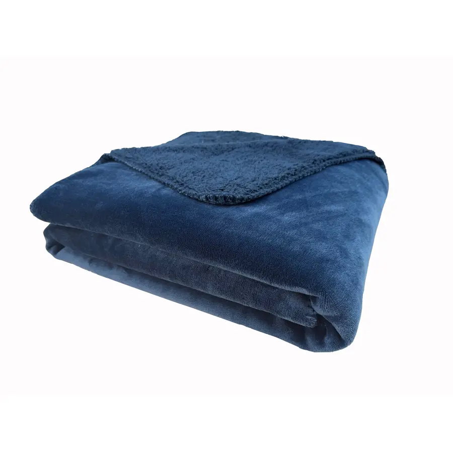 Wohndecke Emma blau Polyester 130 x 170 cm