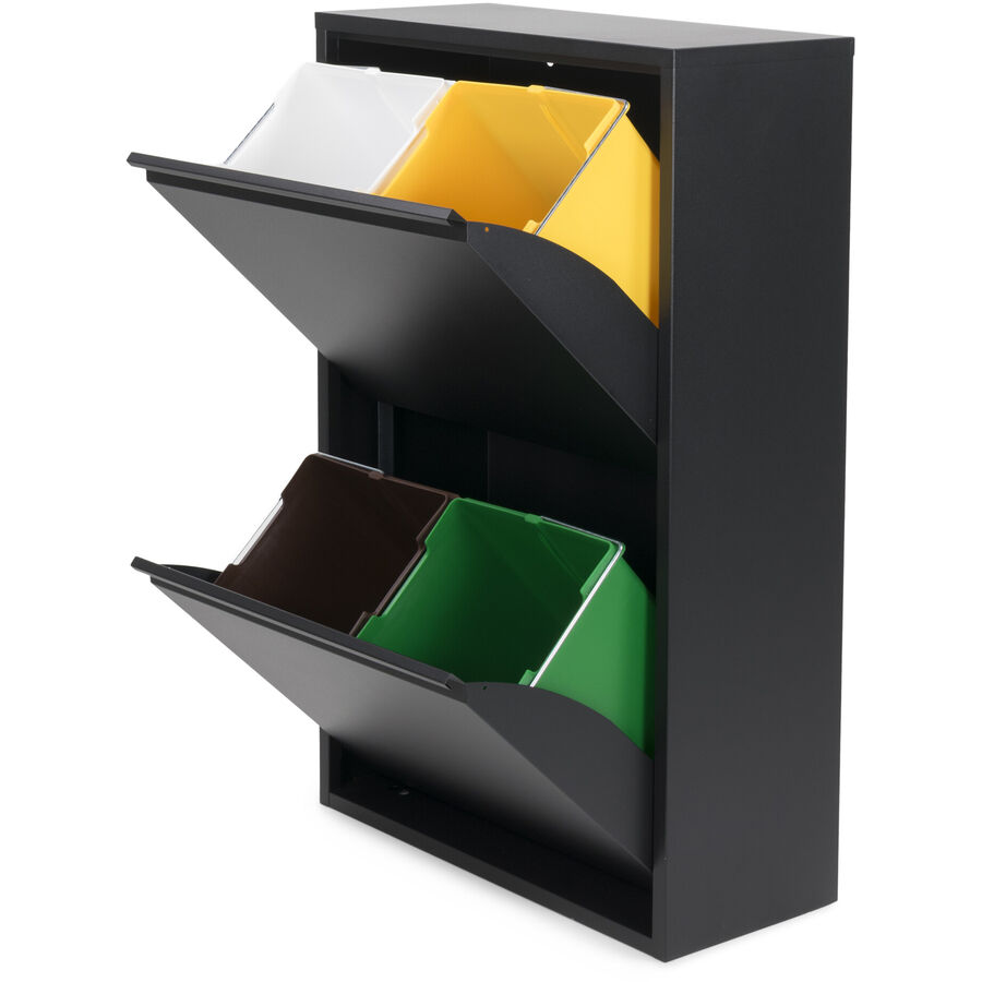 Spinder Design Cestino Hesta Nero Metallo/Plastica 92 cm 74 l - Materiale: Metallo, plastica
