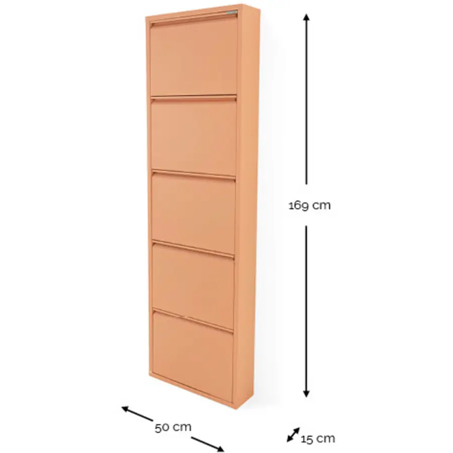 Schuhschrank Hesta terracotta Stahl B 50 H 169 cm
