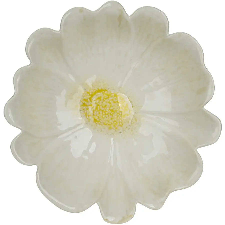 Dekoteller Flower 9.8x31.8x30.8cm weiss