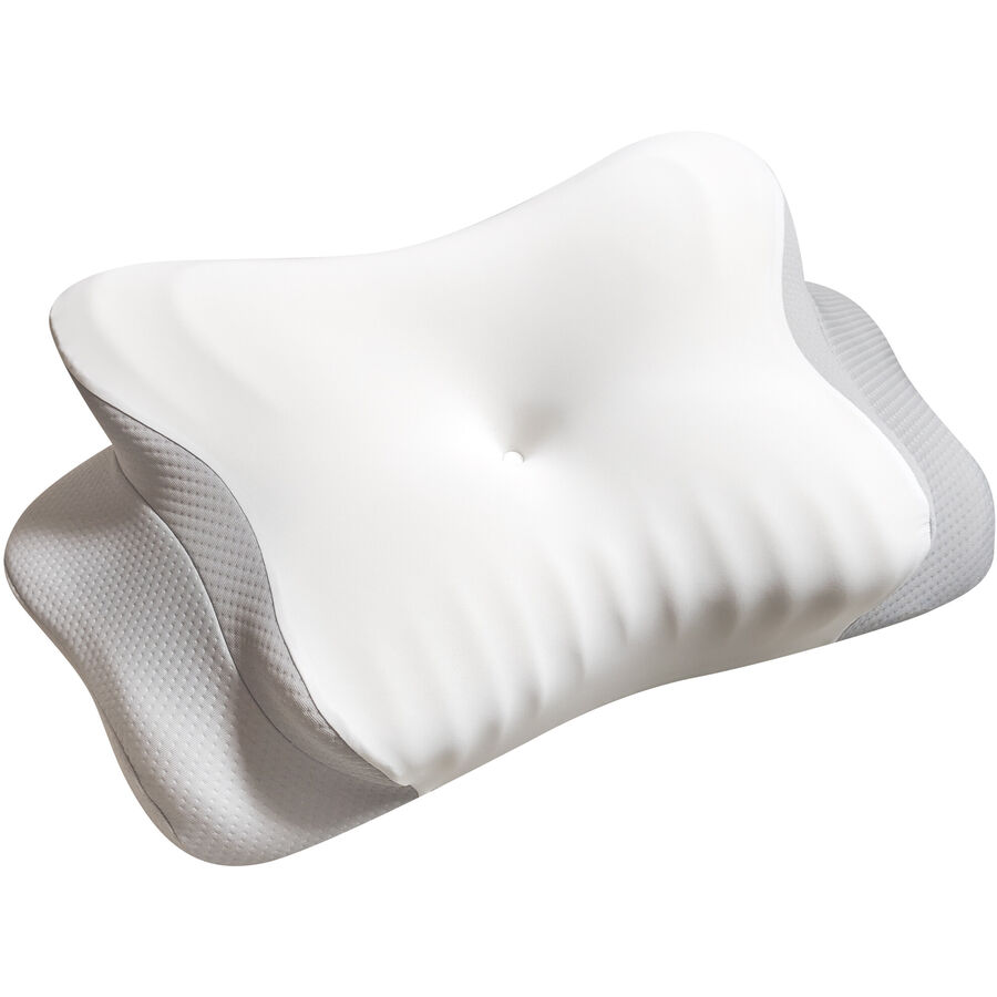 Nackenstützkissen Wing Comfort 62x37x14cm - Farbe: Weiß - Material: Vorderseite: 87% Polyamid, 13% Elastan, kühlendes Material, Rückenteil/Seitenteil: