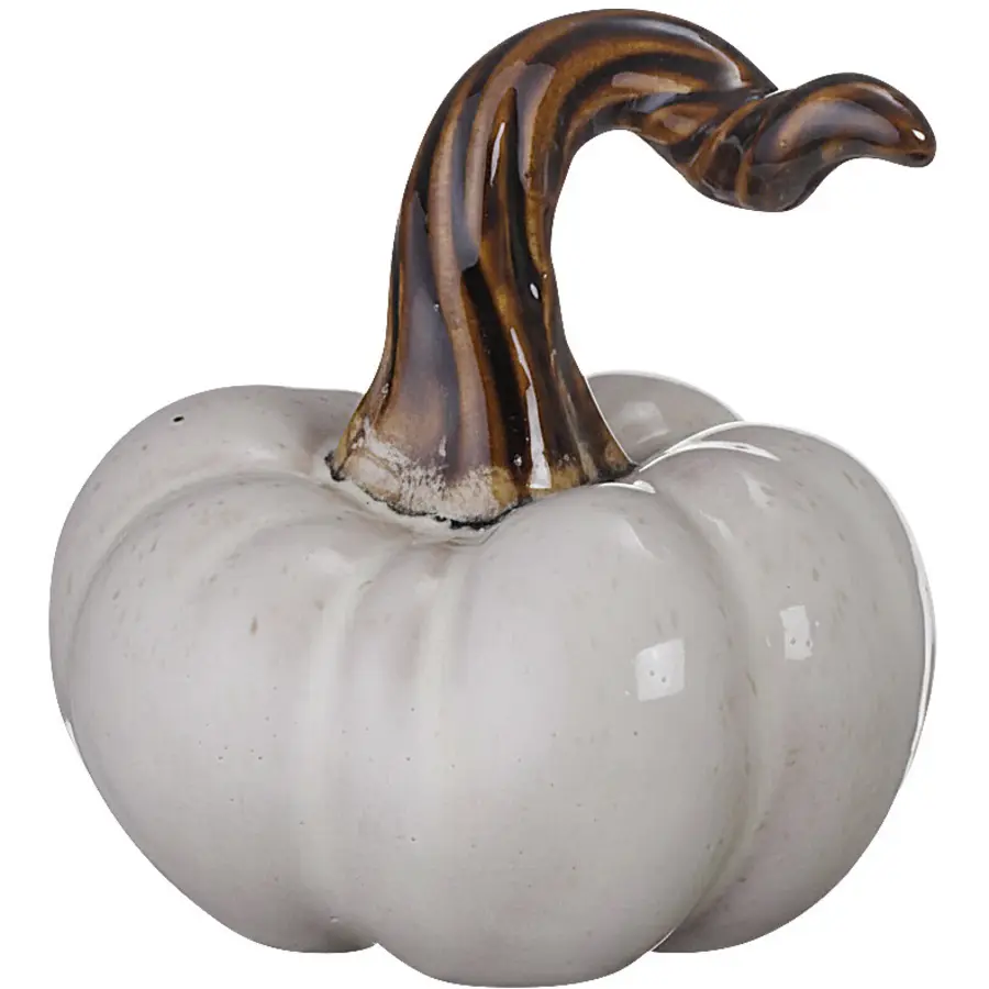 Dekoobjekt Pumpkin H9x8.5cm offwhite