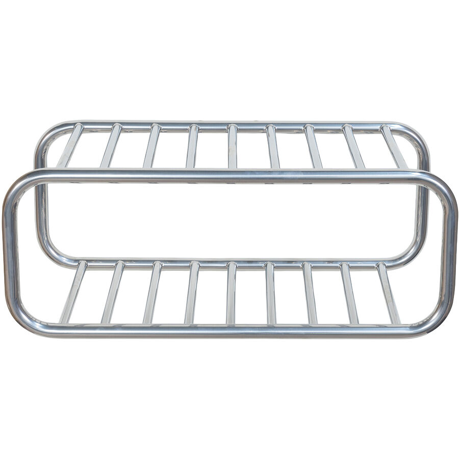 Spinder Design Scarpiera Balder, acciaio cromato, 72 cm x 28 cm - Colore: Groovy Chrome - Scarpiera