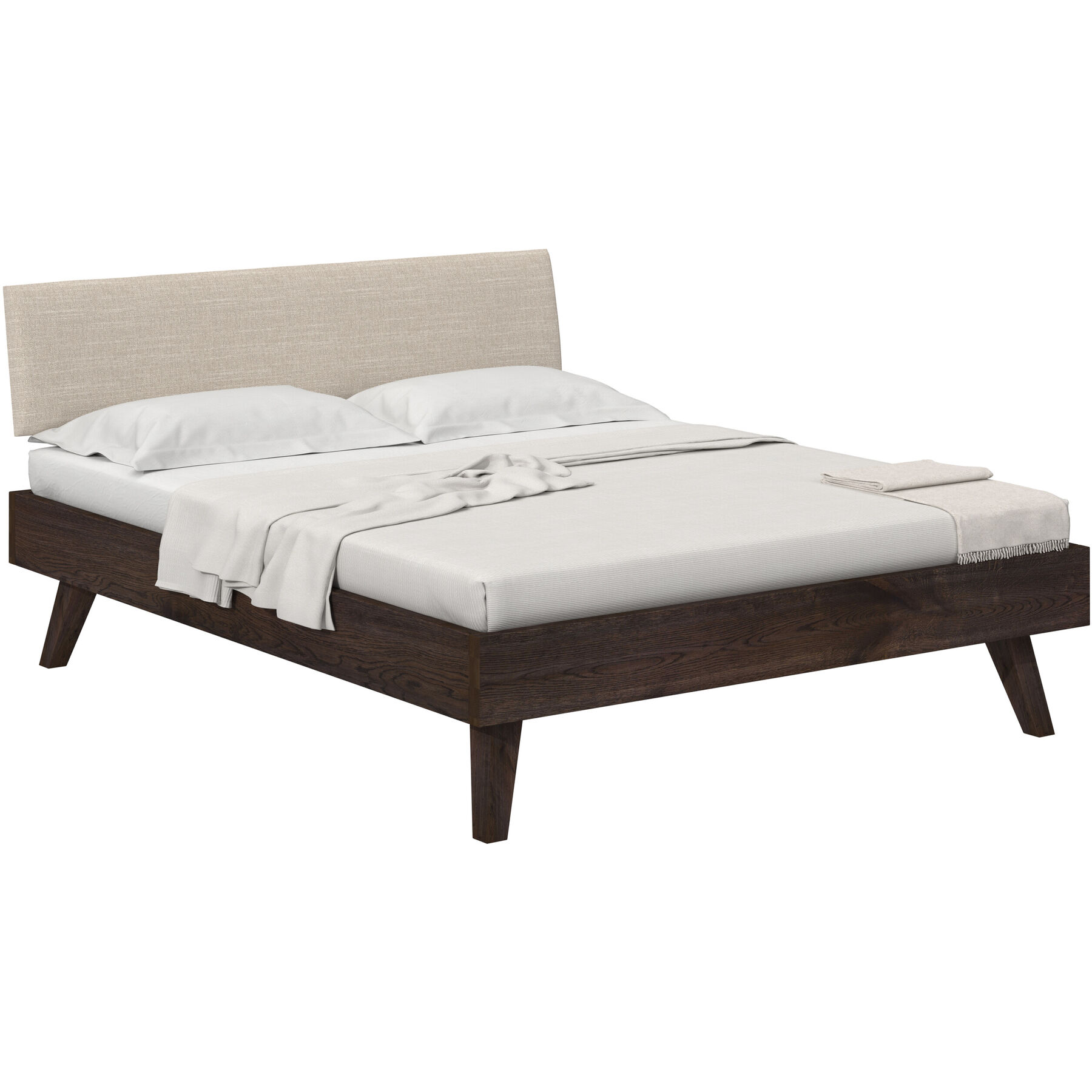 Bett Reto schwarz 140 x 200 cm - Farbe: rustico - Material: Eiche - Bett