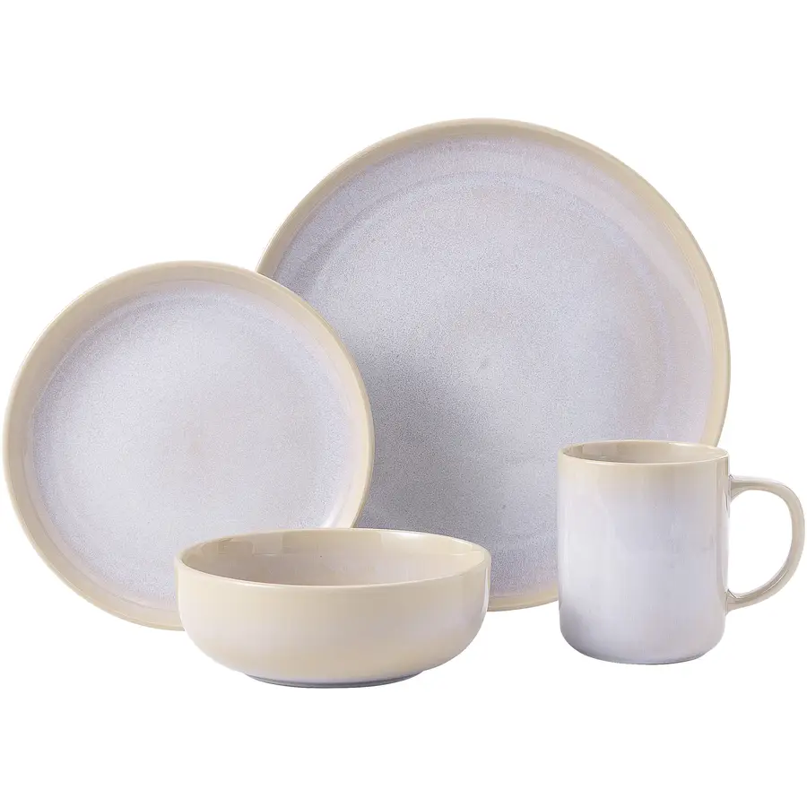 Geschirr-Set Keira kaschmir-grau Stoneware 16 Stk