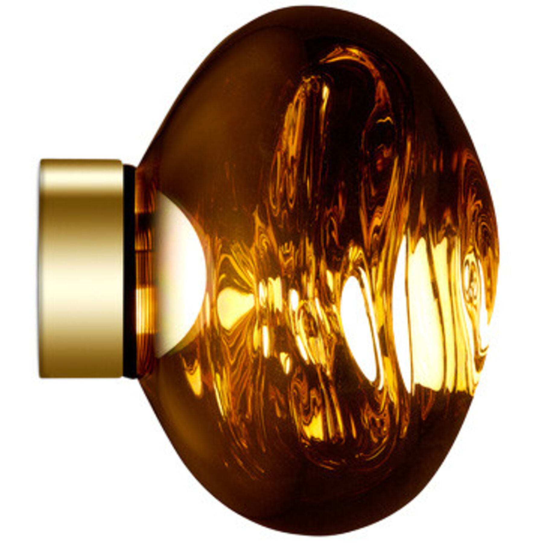 Tom Dixon Designer-Wandlampe Melt Gold Polycarbonat 800 lm Dimmbar B 30 cm - LED - Lichtfarbe: Warmweiss - LED Energiesparlampen