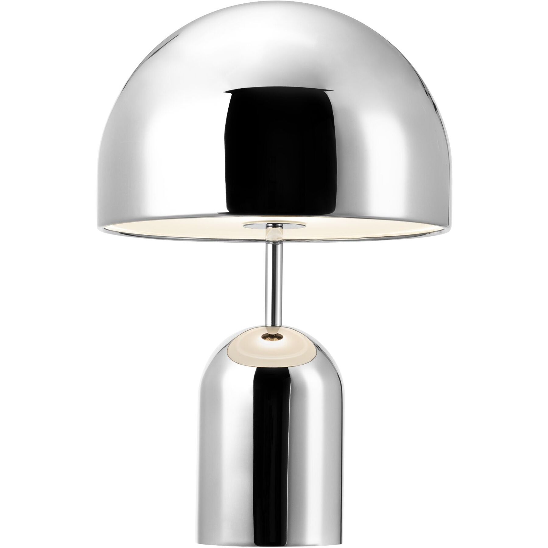 Tom Dixon Designer-Tischlampe Bell Silber Kunststoff H 28 cm 160 lm - LED - Lichtfarbe: Warmweiss- LED Energiesparlampe