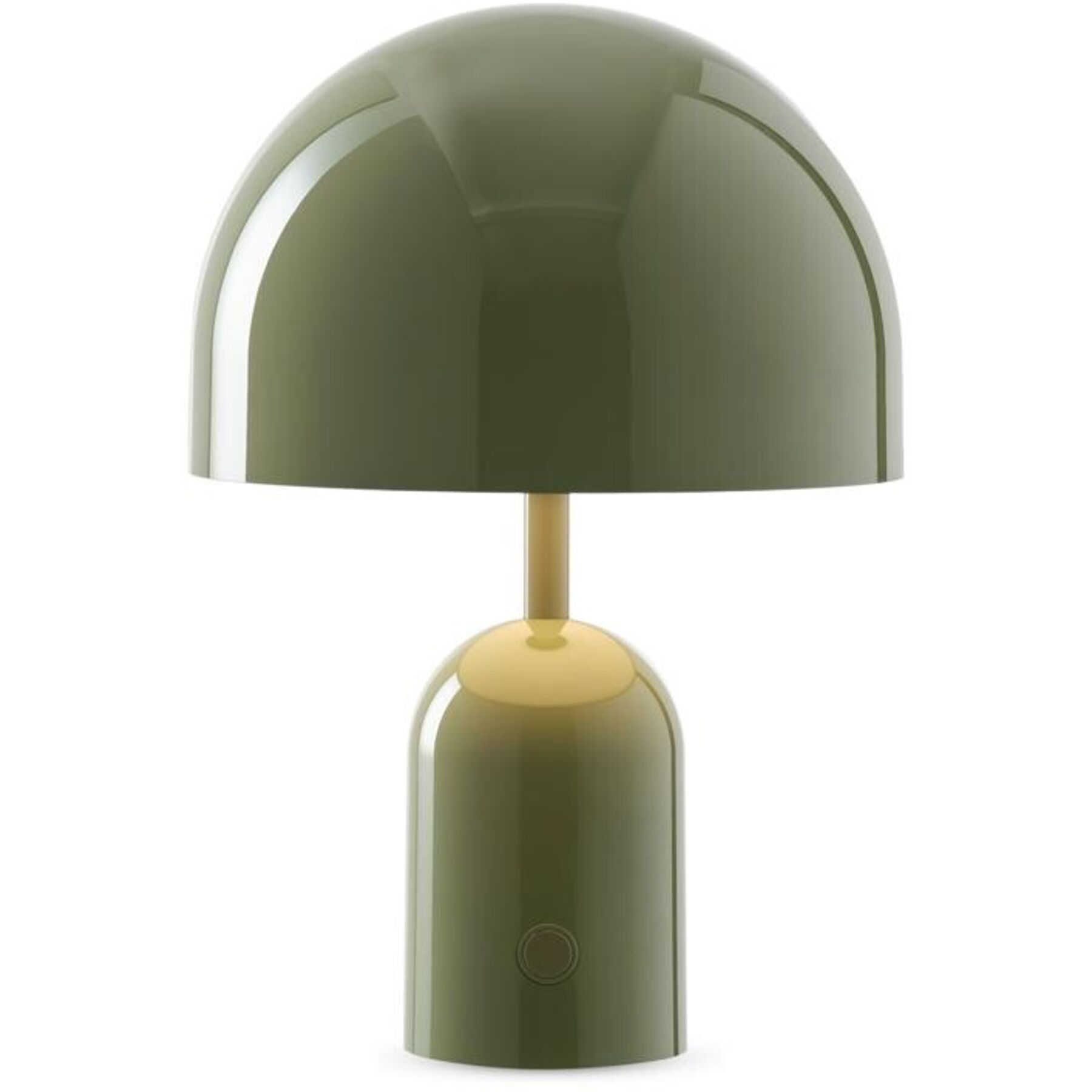 Tom Dixon Designer-Tischlampe Bell Mossgrün Kunststoff H 28 cm 160 lm - LED - Lichtfarbe: Warmweiss- LED Energiesparlampe