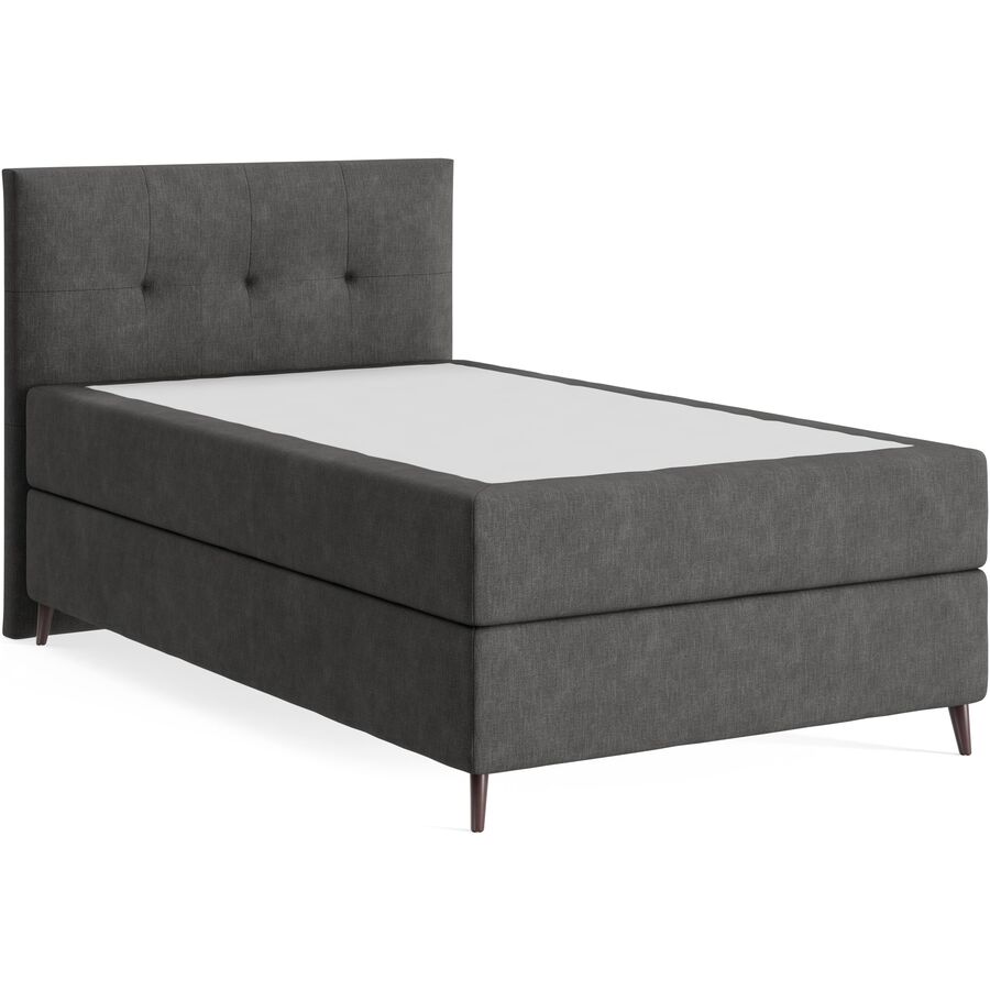 Boxspringbett Sørensen 120 x 200 cm - Farbe: Line - 66 Graphite - Möbel Konfigurator: Traummöbel individuell zusammenstellen - Boxspringbett