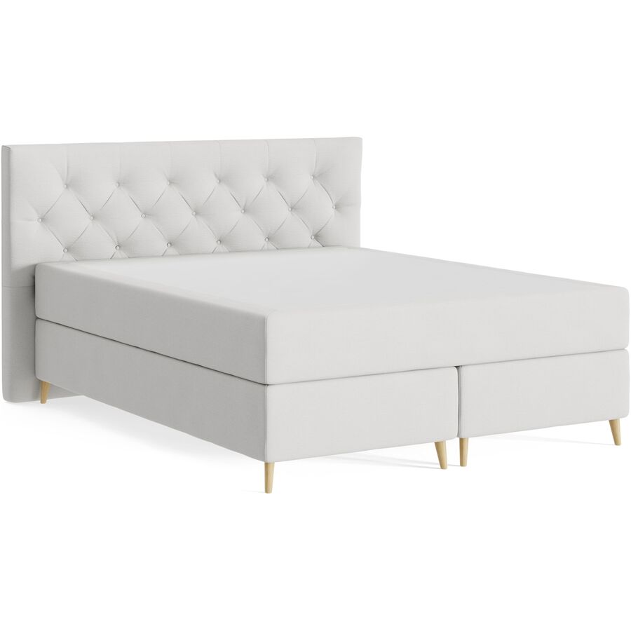 Boxspringbett Sørensen 160 x 200 cm - Farbe: Wish - 110 Linen - Möbel Konfigurator: Traummöbel individuell zusammenstellen - Boxspringbett