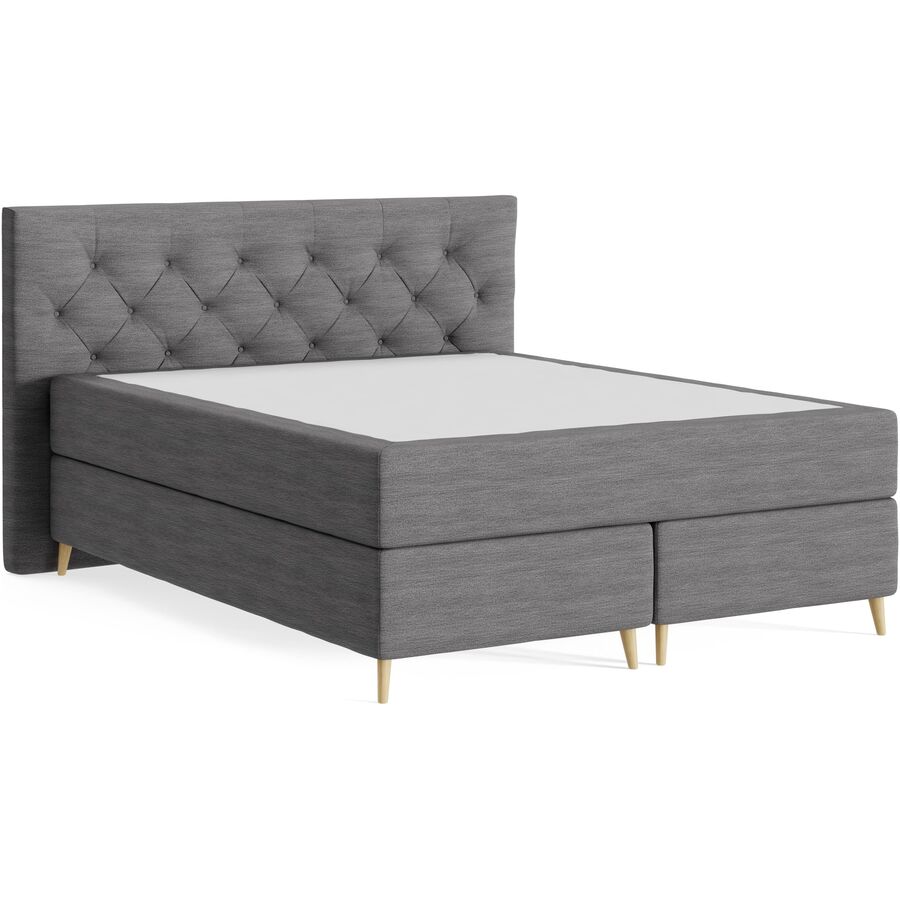 Boxspringbett Sørensen 160 x 200 cm - Farbe: Wish - 68 Darkgrey - Möbel Konfigurator: Traummöbel individuell zusammenstellen - Boxspringbett