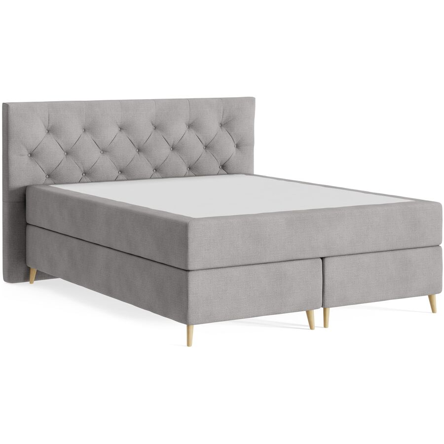 Boxspringbett Sørensen 160 x 200 cm - Farbe: Wish - 65 Grey - Möbel Konfigurator: Traummöbel individuell zusammenstellen - Boxspringbett