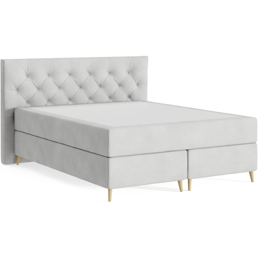 Boxspringbett Sørensen 160 x 200 cm - Farbe: Wish - 60 Lightgrey - Möbel Konfigurator: Traummöbel individuell zusammenstellen - Boxspringbett