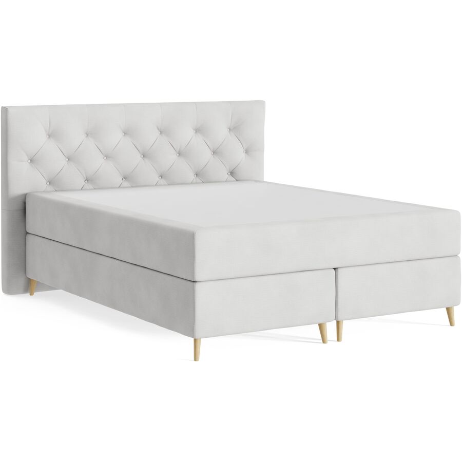 Boxspringbett Sørensen 160 x 200 cm - Farbe: Wish - 02 Cream - Möbel Konfigurator: Traummöbel individuell zusammenstellen - Boxspringbett