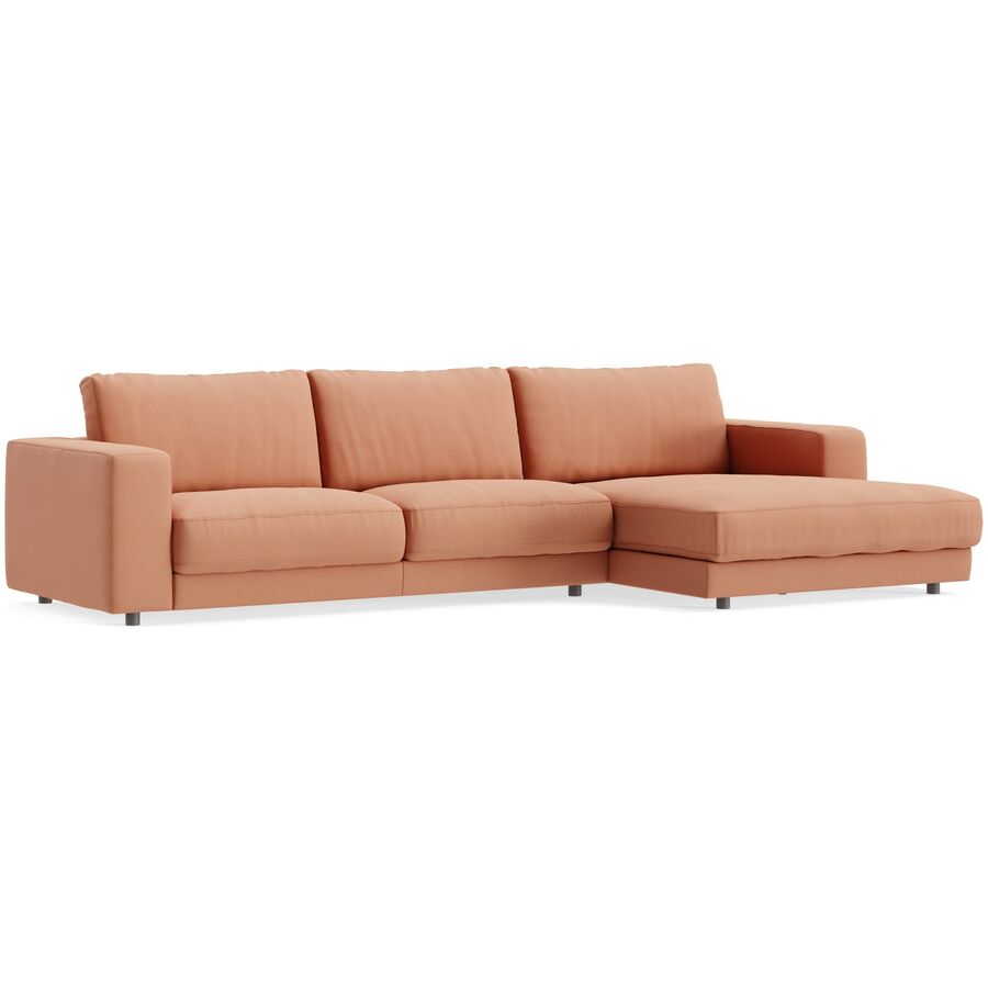 Ecksofa Ava Bezug: 100 Prozent Polyester peach B 330 T 170 cm - Material: Bezug: 100% Polyester - Möbel Konfigurator: Traummöbel individuell