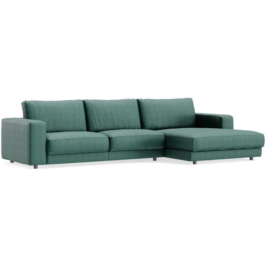Ecksofa Ava Bezug: 100 Prozent Polyester petrol B 330 T 170 cm - Material: Bezug: 100% Polyester - Möbel Konfigurator: Traummöbel individuell