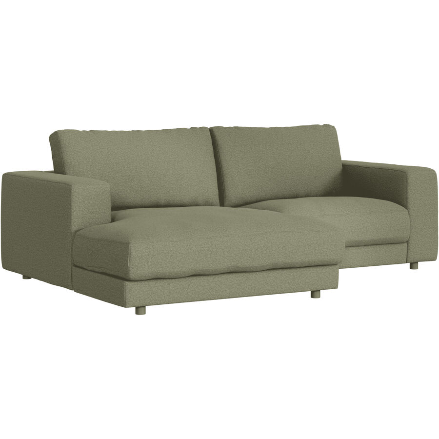 Ecksofa Recamiere links Ava Stoff green B 240 T 170 cm - Material: Bezug: 100% Polyester - Möbel Konfigurator: Traummöbel individuell zusammenstellen