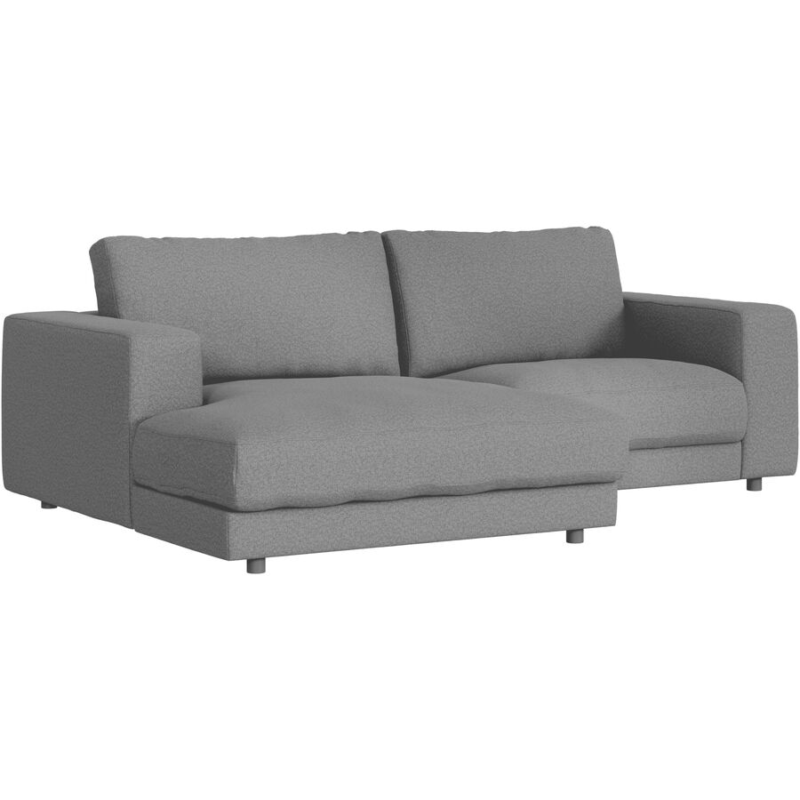 Ecksofa Recamiere links Ava Stoff grey B 240 T 170 cm - Material: Bezug: 100% Polyester - Möbel Konfigurator: Traummöbel individuell zusammenstellen