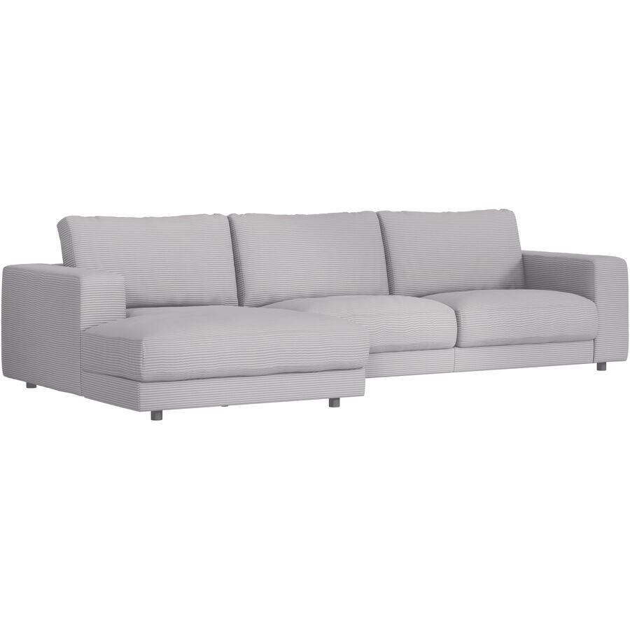Ecksofa Recamiere links Ava Stoff grey B 320 T 170 cm - Material: Bezug: 88% Polyester, 12% Polyacryl - Möbel Konfigurator: Traummöbel individuell