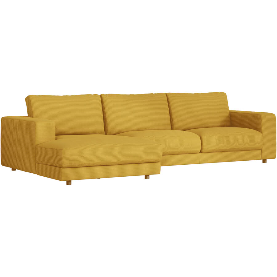 Ecksofa Recamiere links Ava Stoff gold B 320 T 170 cm - Material: Bezug: 88% Polyester, 12% Polyacryl - Möbel Konfigurator: Traummöbel individuell