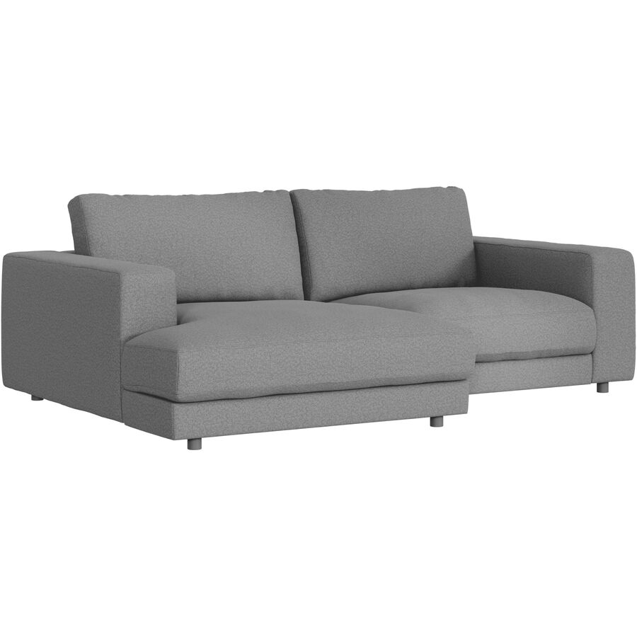 Ecksofa Recamiere links Ava Stoff grey B 240 T 170 cm - Material: Bezug: 100% Polyester - Möbel Konfigurator: Traummöbel individuell zusammenstellen