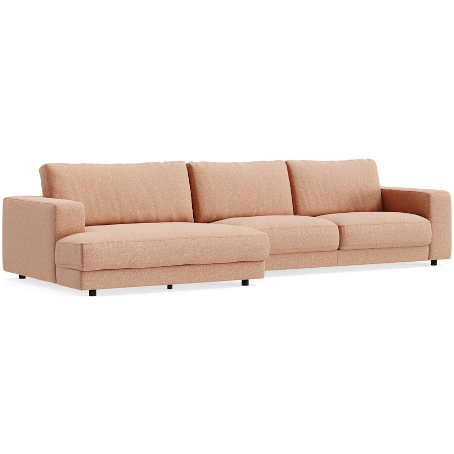 Ecksofa Ava Bezug: 100 Prozent Polyester peach B 350 T 150 cm - Material: Bezug: 100% Polyester - Möbel Konfigurator: Traummöbel individuell