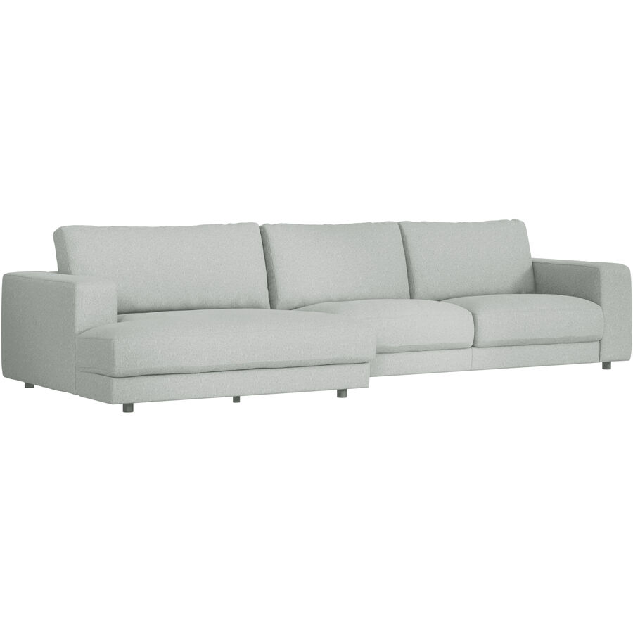 Ecksofa Ava Bezug: 100 Prozent Polyester platin B 350 T 150 cm - Material: Bezug: 100% Polyester - Möbel Konfigurator: Traummöbel individuell