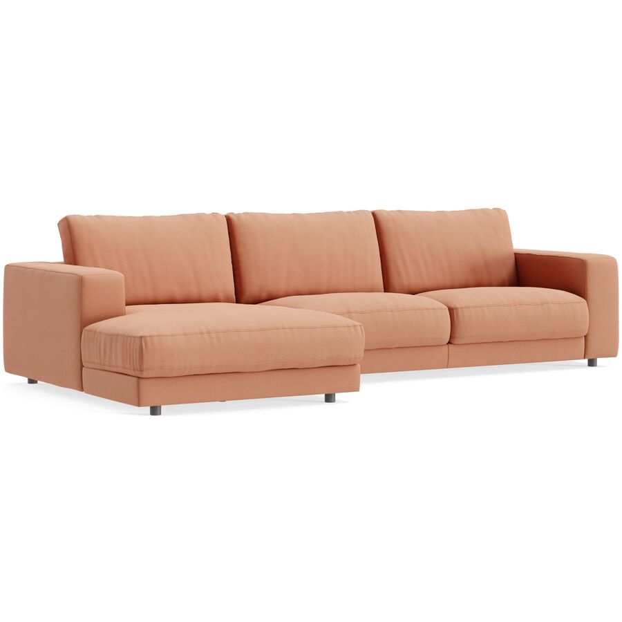 Ecksofa Ava Bezug: 100 Prozent Polyester peach B 320 T 170 cm - Material: Bezug: 100% Polyester - Möbel Konfigurator: Traummöbel individuell