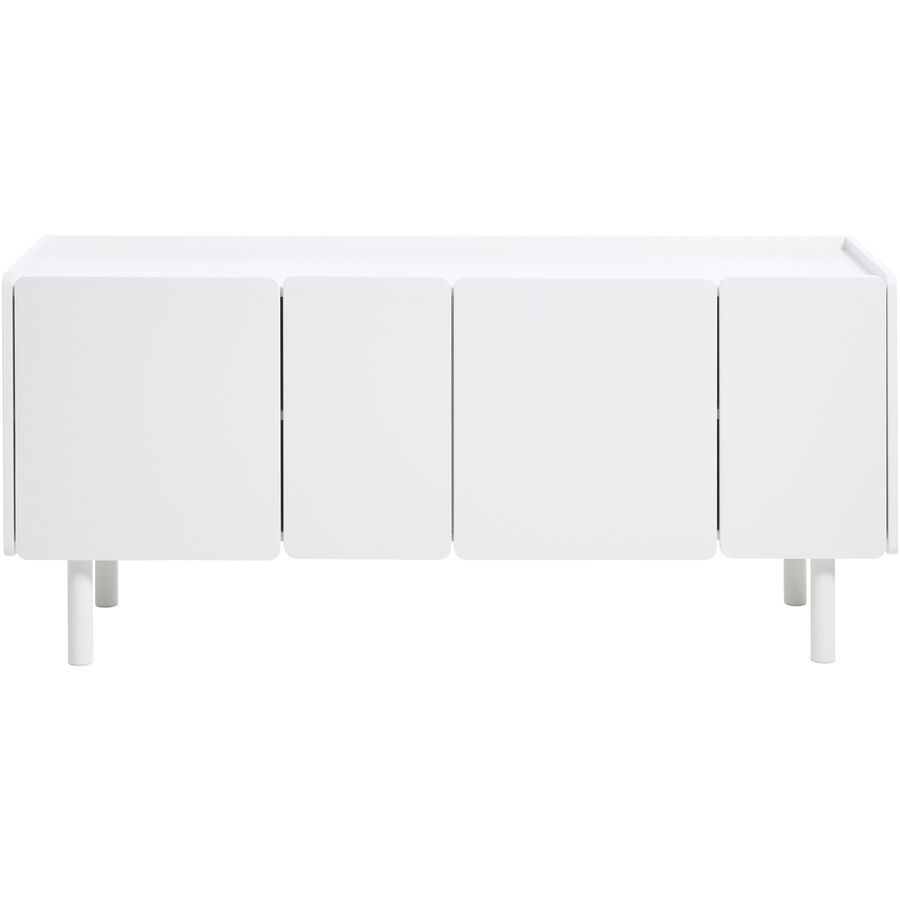 Sideboard Bernd Weiss MDF/Stahl B 160 T 45 cm - Farbe: White - Material: RAL 9003 MDF, METAL LEGS - Sideboard