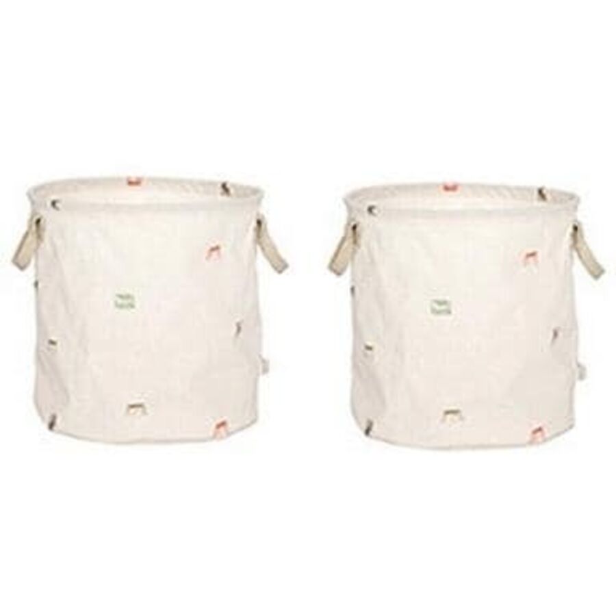 Cesto portagiochi OYOY Bianco Cotone/Poliestere L 32 P 32 H 32 cm - Giocattoli