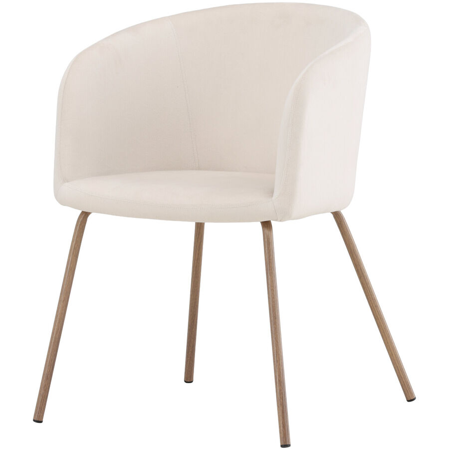 Armlehnstuhl Fika Beige Polyester/Stahl B 55 cm - Farbe: creme