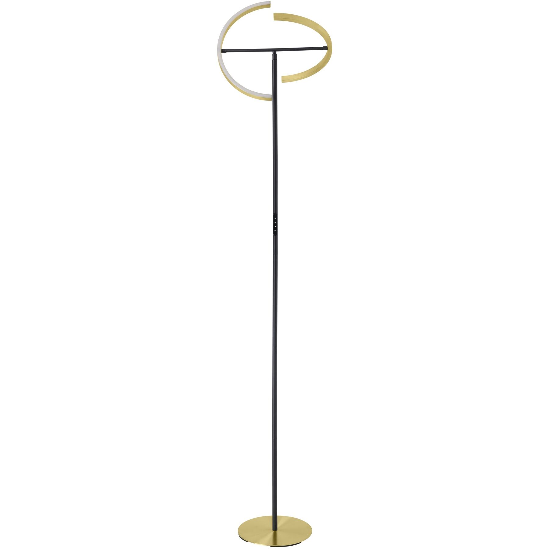 Stehlampe Castelpoto Messing-gebürstet, schwarz 2000 lm Dimmbar H 180 cm