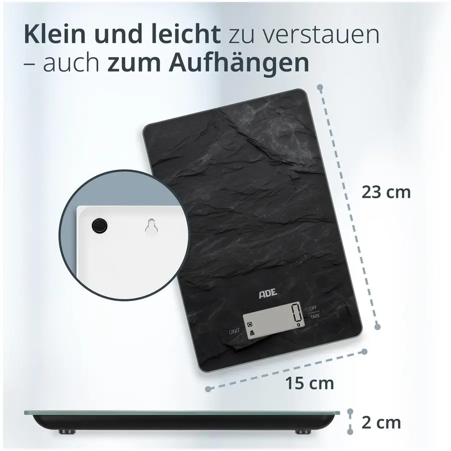 Küchenwaage ADE Anthrazit Kunststoff B 15 cm 1 g