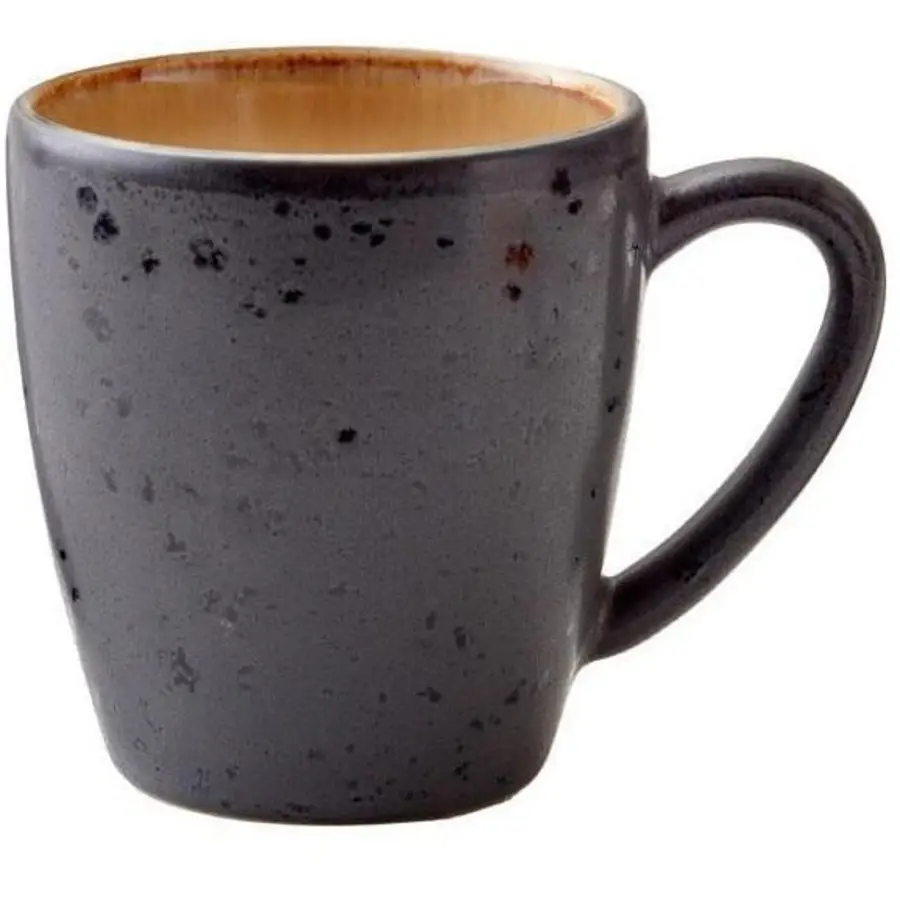 Kaffeetassen-Set BITZ Schwarz/Bernstein Steinzeug H 8 cm 190 ml