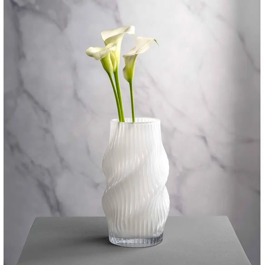 Vase Leonardo Weiss Kalk-Natron-Glas D 17 H 31 cm