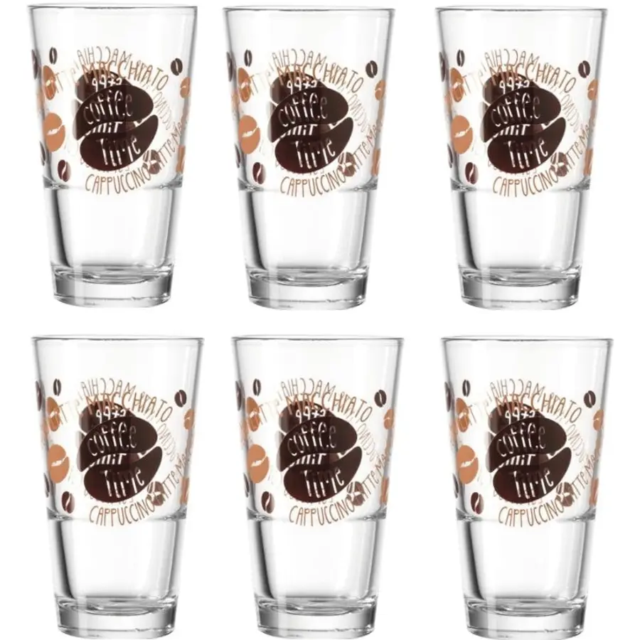 Kaffeegläser-Set Montana Transparent Glas H 14 cm 330 ml 6 Stk