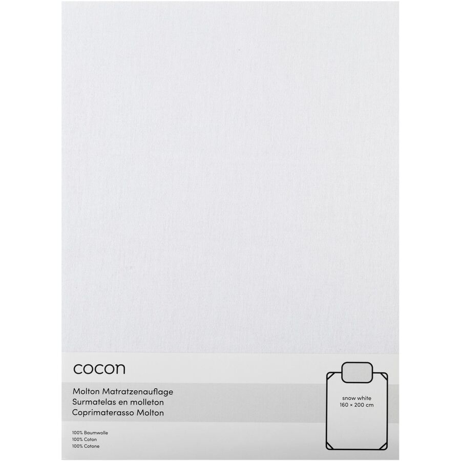Cocon Surmatelas COCON en coton blanc 160 x 200 cm H 5,5 cm