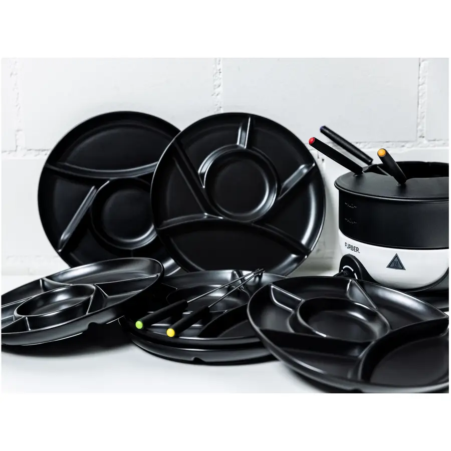 Fondueteller COCON Schwarz matt Keramik/Porzellan D 22.5 cm