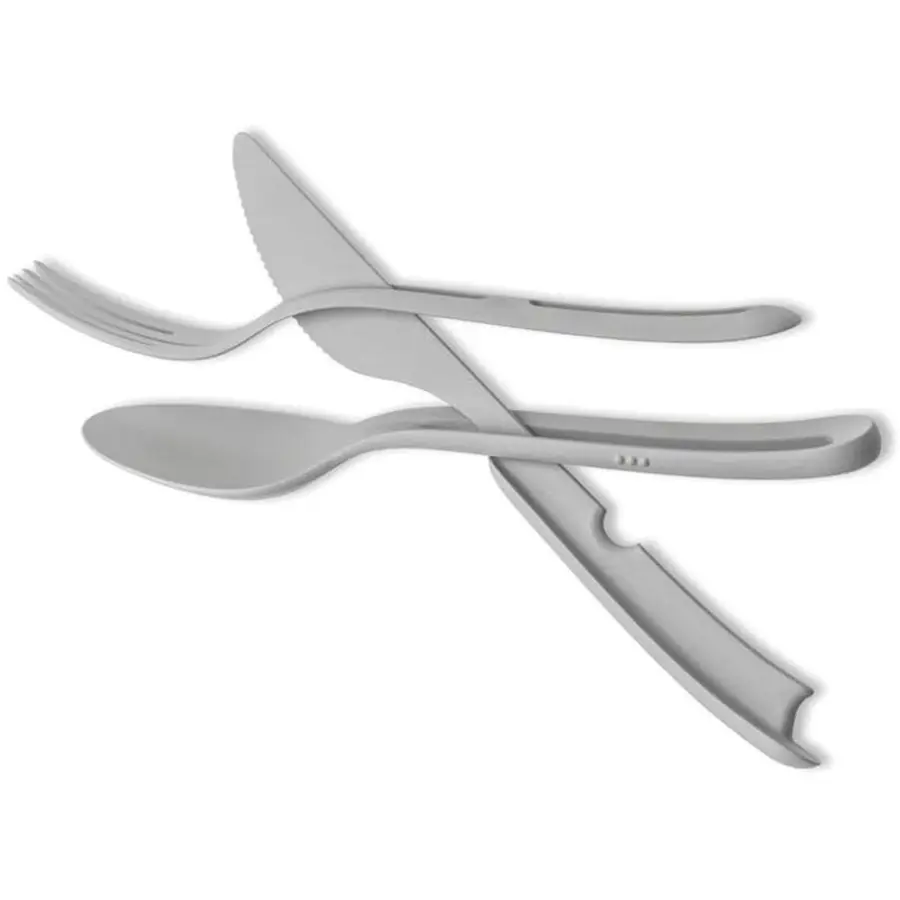 Besteck-Set silwy Grau Kunststoff 3-tlg
