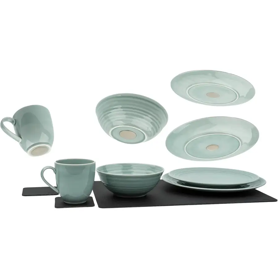 Geschirr-Set silwy Blau Porzellan 11-tlg
