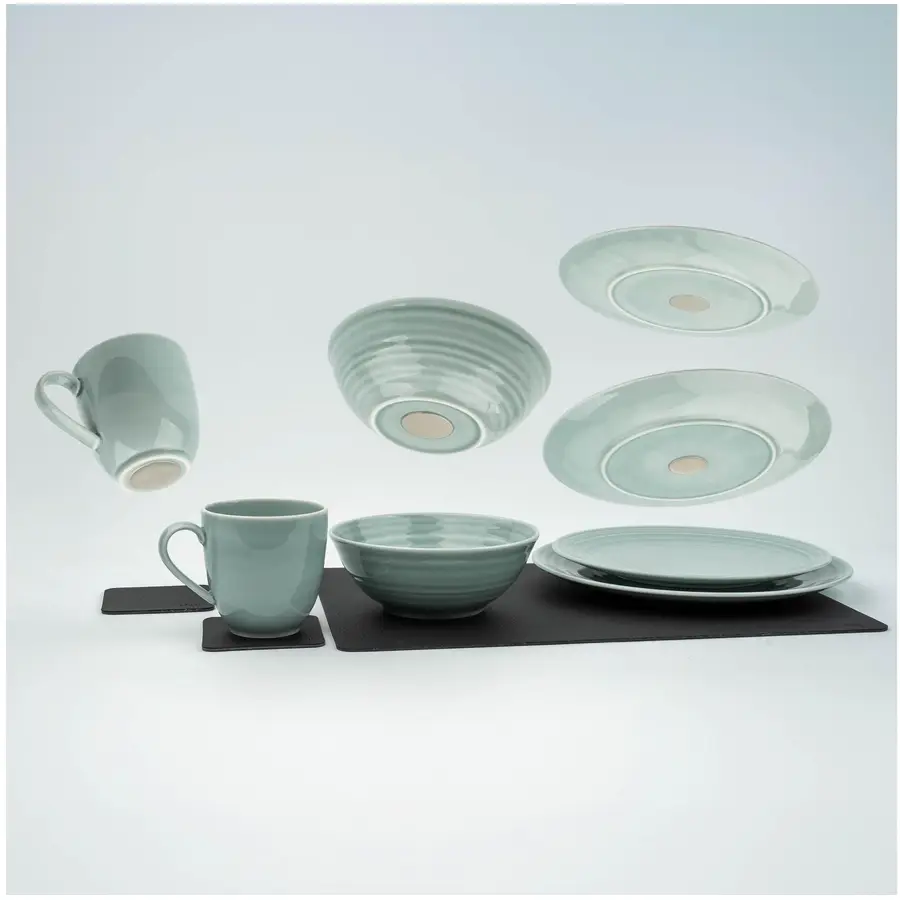 Geschirr-Set silwy Blau Porzellan 11-tlg
