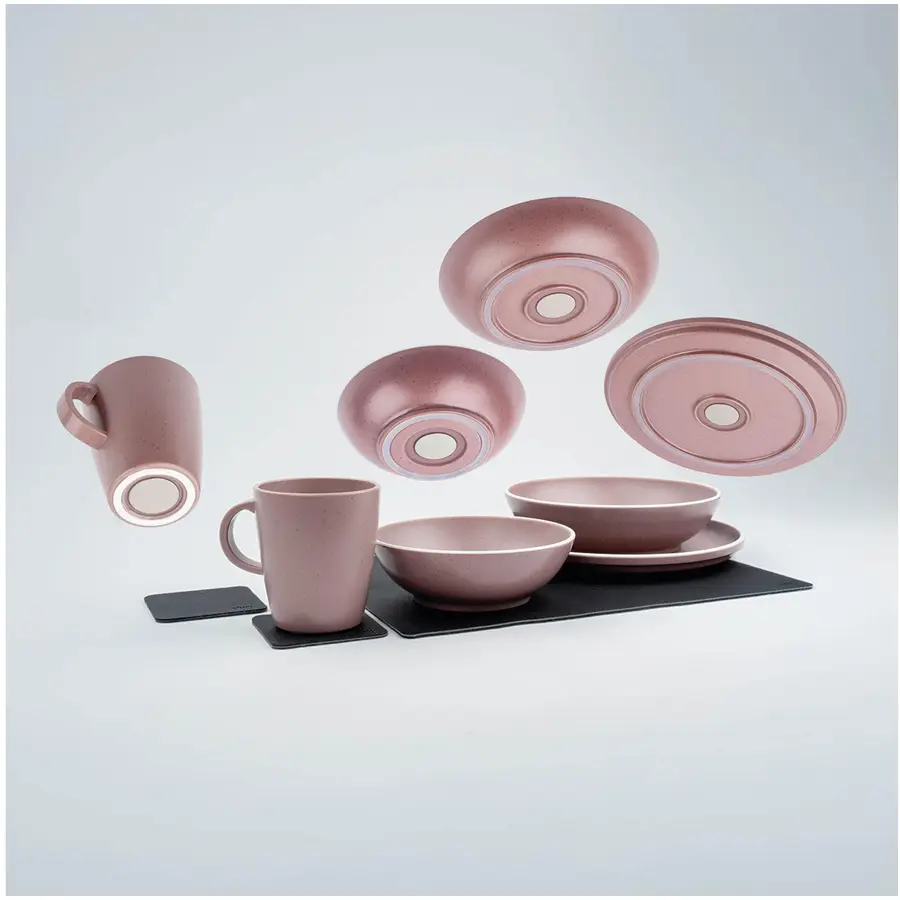 Geschirr-Set silwy Rosa Kunststoff 11-tlg